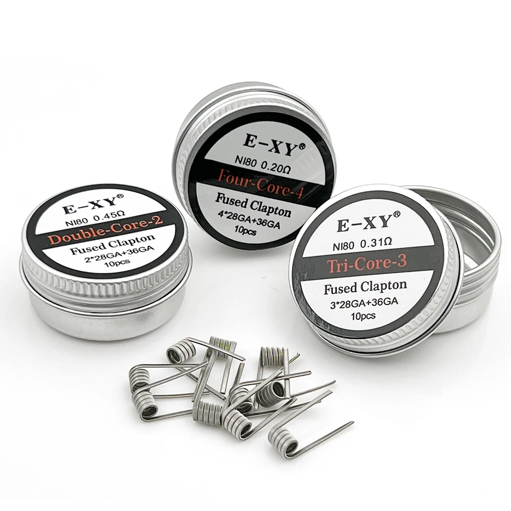 Clapton Wire Pre Built - 10 buah/kotak koil Prebuilt Ni80 28GA