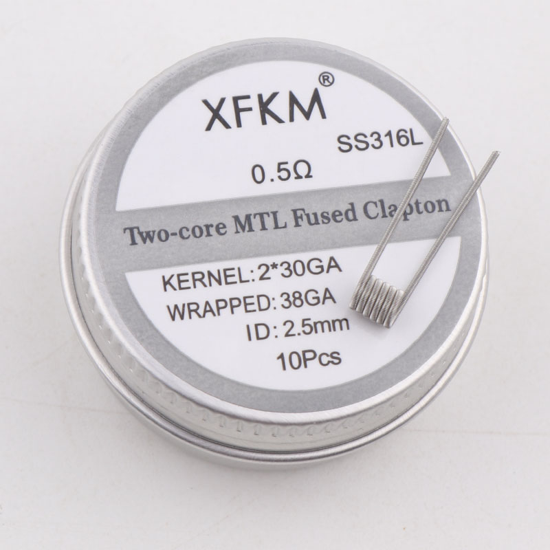 Clapton Wire Pre Built - Baru XFKM 10 Buah/Kotak NI80/A1/SS316L MTL