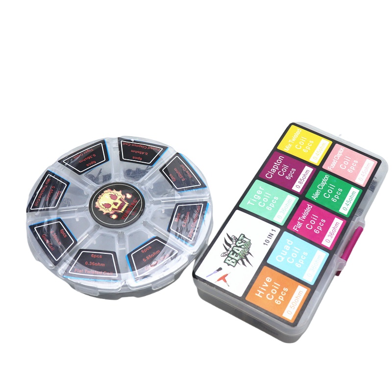 48Pcs/Set Pre Built Coils RTA  - Clapton Wire Pre Built ulasan dan harga